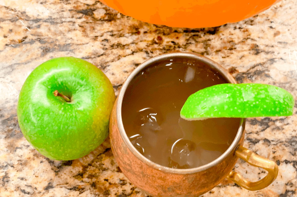 Apple-Cider-Moscow-Mule-on-kitchen-table
